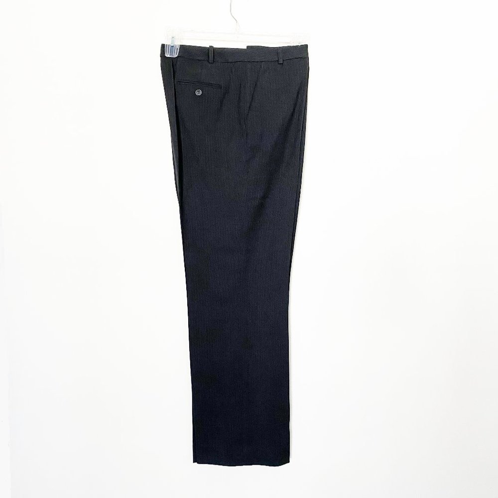 Calvin Klein Woman's Dark Gray Striped Pants Size 14